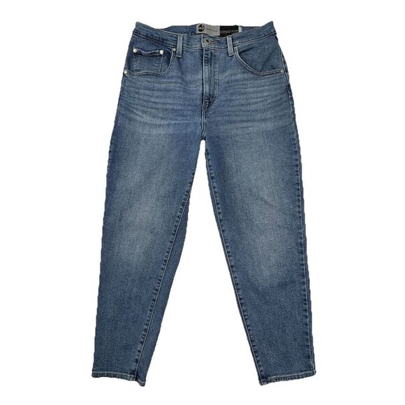 Levi’s SilverTab Mom Jeans Size 31x27 Tapered Light Wash Stretch High Rise - Picture 2 of 14